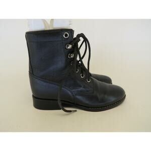 A JAMA PRODUCT Black Leather Roper Paddock Cowboy Boots Little Kid Youth Sz 13.5